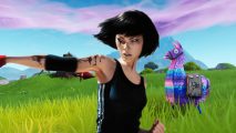 Fortnite battle royale wall-running should be coming in chapter 4. This image shows Faith from Mirror's Edge in a Fortnite map.