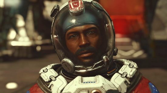 Microsoft says three future Bethesda games will be PC, Xbox exclusive. An astronaut in a huge spacesuit talks to the player in RPG game Starfield