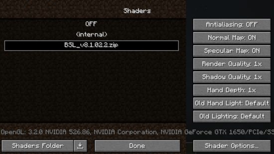 De Minecraft Shaders-optie om de beste shaders in de Java-editie van Minecraft te selecteren