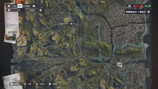 Need for Speed Unbound money glitch: The location for the glitch marked on the map