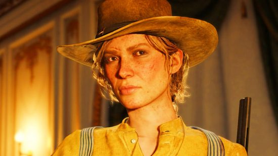 Red Dead Redemption 2 mod brings gender equality to Rockstar’s sandbox. A cowboy in a blue coat and Stetson, Arthur Morgan from Red Dead Redemption 2. A woman in a yellow shirt and Stetson, Sadie Adler from Red Dead Redemption 2, stares intently