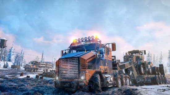 Best truck games: trucks drive through snow