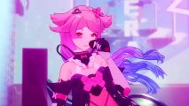 Tower of Fantasy update 2.2 'Mirafleur Moonshade' - pink-haired character Fenrir sings into a microphone