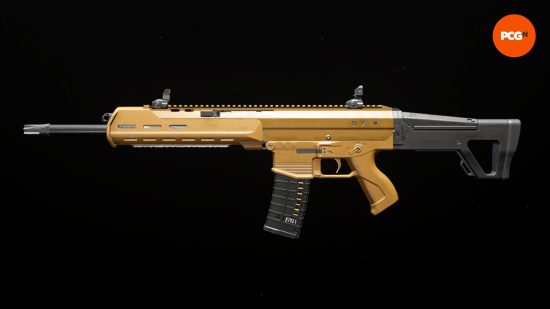 A preview of the base MCW, one of the best Warzone ARs, on a black background.