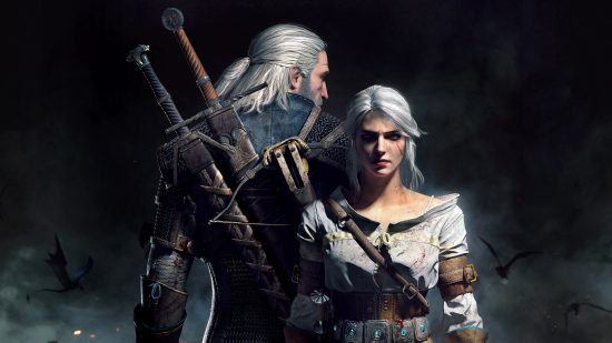 The best Witcher 3 mods 2023: two white hairs warrios stand back to back.