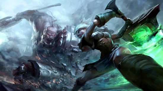 League of Legends mystery champion: Riven fights Sion