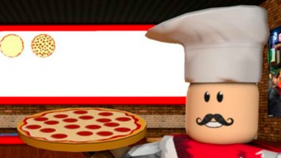 The best Roblox games: Work at a pizza place's chef holds a pepperoni pizza