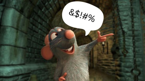 Elder Scrolls Oblivion mod plagues Tamriel with swearing sewer rats: a dungeon, with a cartoon rat pointing with a speech bubble above his head