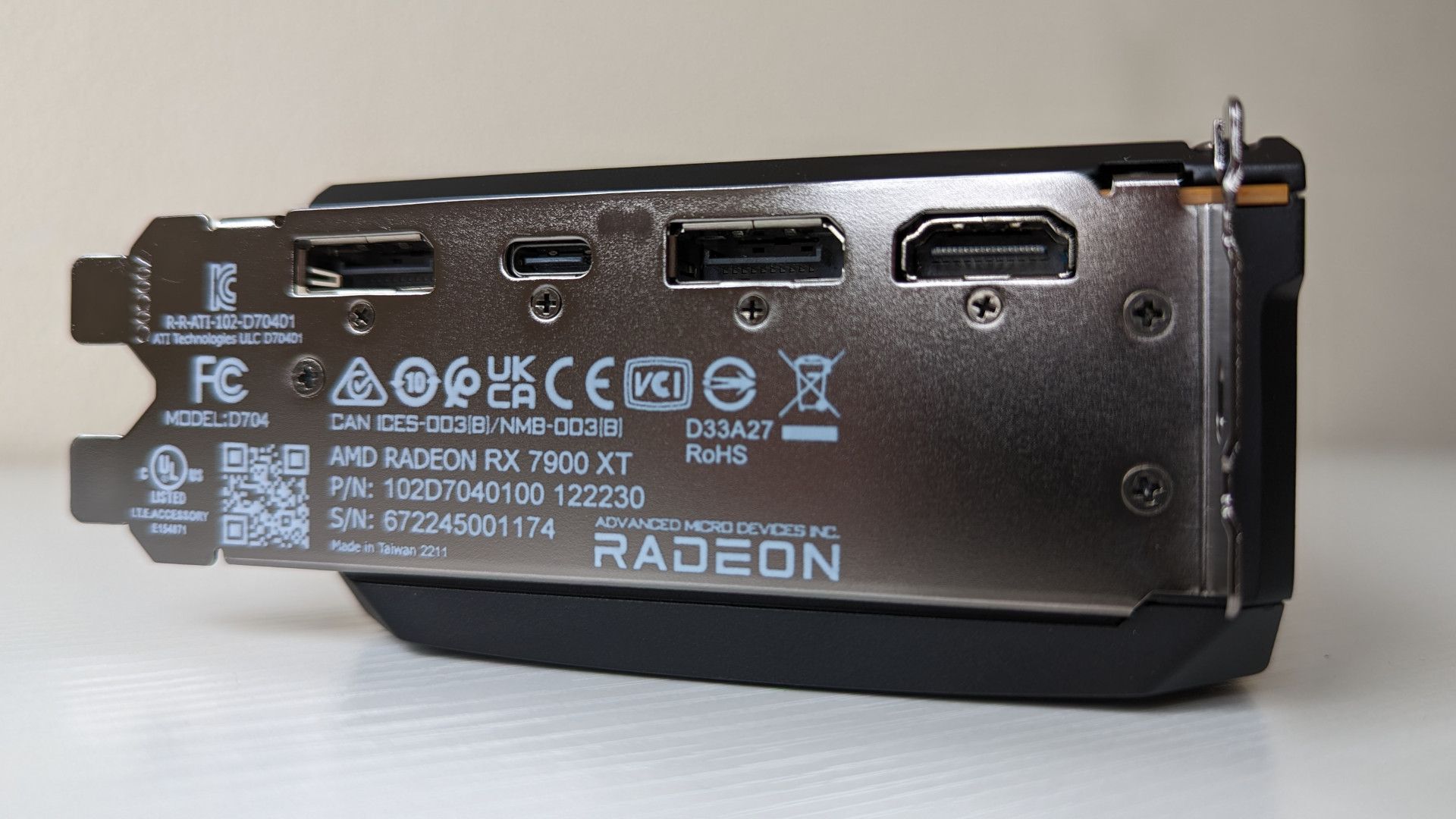 The display inputs of the AMD Radeon RX 7900 XT