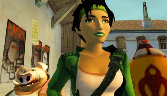 Some of the best PC games ever are dirt cheap on GOG, but not for long. A photographer wearing a green jacket and her porcine companion in Ubisoft's Beyond Good and Evil