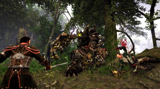 بهترین بازی های دزدان دریایی: یکی از اعضای حزب به تازگی در Risen 3: Titan Lords به دلیل پانچ از یک هیولا درخت ، تسخیر کرده است. دزدان دریایی دیگر شمشیر خود را کشیده است