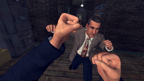 Najlepsze gry VR - bokserstwo w La Noire: The VR Case File przeciwko jednemu z podejrzanych