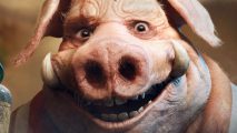 Beyond Good and Evil 2 is still coming, as Ubisoft cancels three games. A smiling anthropomorphic pig from Ubisoft platform game Beyond Good and Evil 2