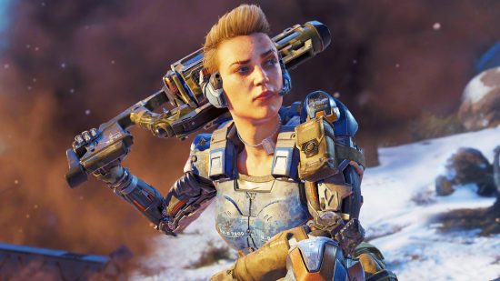 Call of Duty paintball mod lets you return to classic CoD multiplayer. A soldier in robotic futuristic armour lays an assault rifle on their shoulder in CoD Black Ops 3