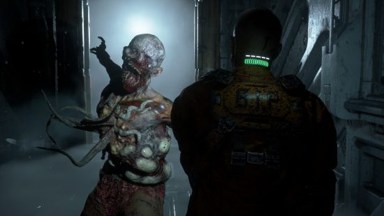 Dead Space Remake can learn from Callisto Protocol combat.  A rotting bloated monster in The Callisto Protocol 