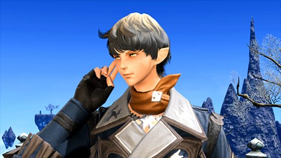 FFXIV patch 6.3 notes - an Elezen holds two fingers up to one ear