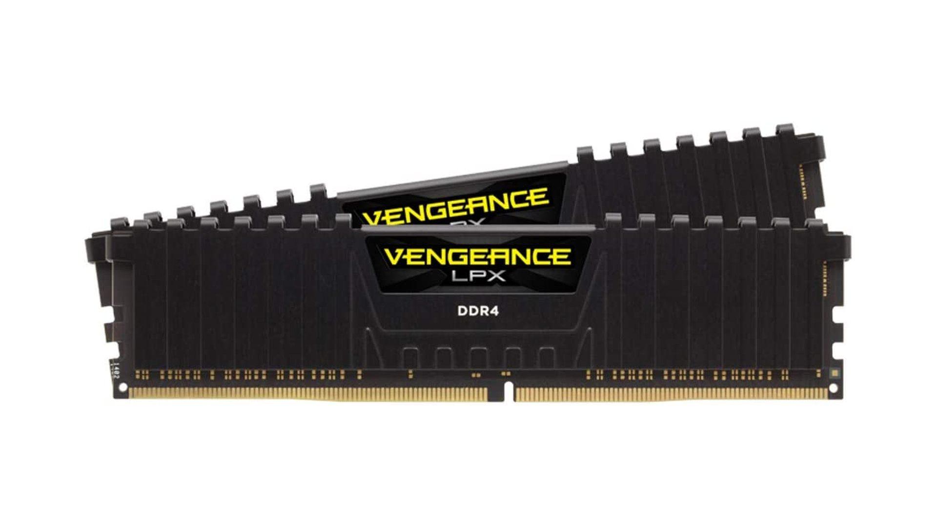 Corsair Vengeance LPX 32GB gaming RAM kit on white backdrop
