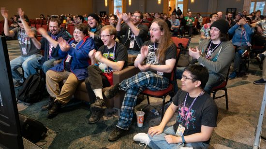 GDQ founder stepping down: Participants at AGDQ 2019 cheer during a live speedrunning event