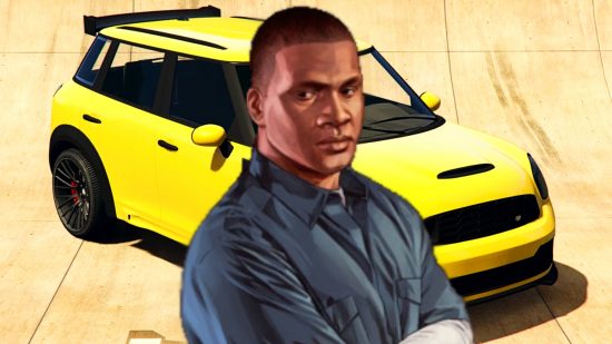 GTA Online weekly update - Franklin stands in front of a Weeny Issi Rally