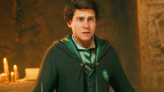 Hogwarts Legacy, the new Harry Potter game, is already top of Steam. A young wizarding student appears fearful in the Harry Potter game Hogwarts Legacy
