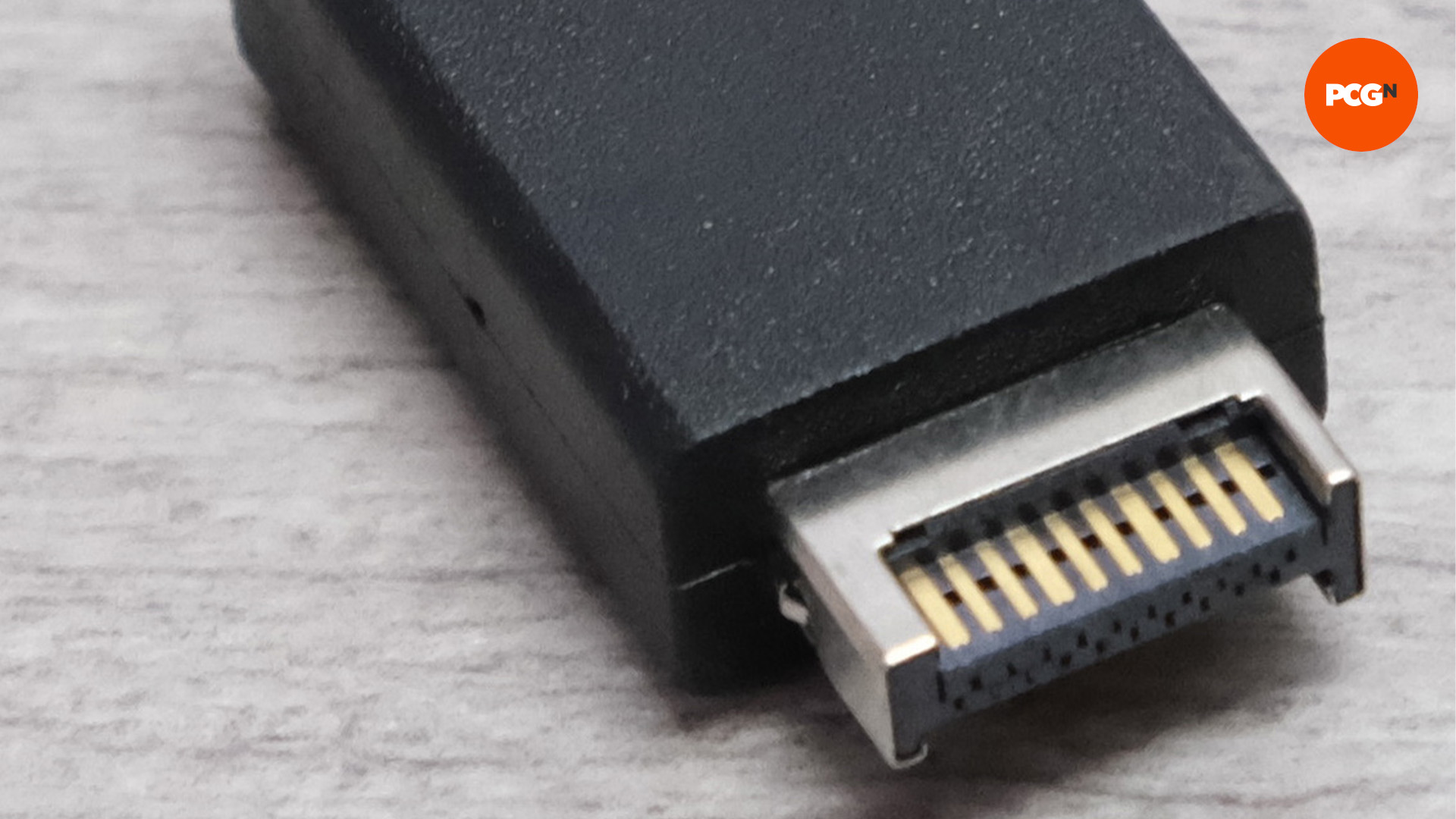 The chunky USB-C plug for the motherboard