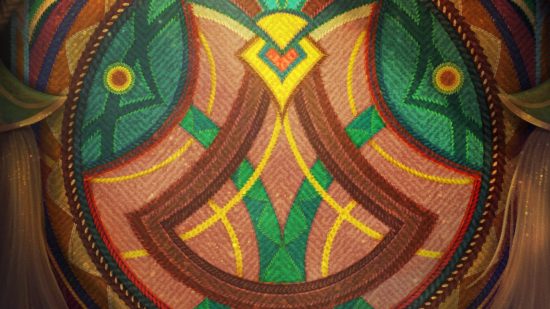 Une image d'un tapis tissé avec des images de style mexicain