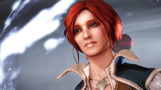 Lost Ark x Witcher crossover release date: A close shot of Triss Merigold, with blurry light in the sky behind her