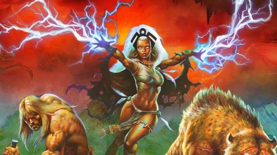Marvel Snap who reveals first: Promo art for the Savage Lands season showing Storm and Ka-Zar in jungle outfits
