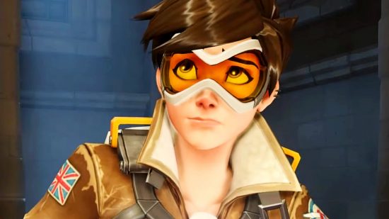 Overwatch 2 Classic mode - Tracer looks up at her fringe after blowing it to one side