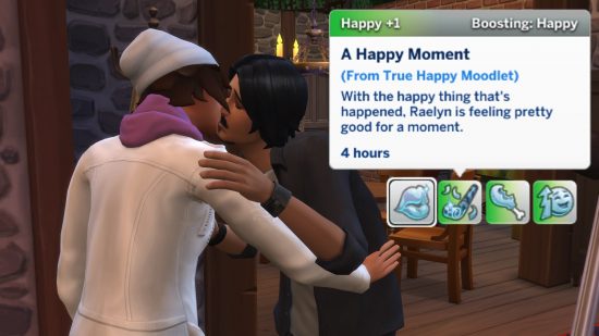 Sims 4 mods: Meaningful stories, a couple kiss and share 