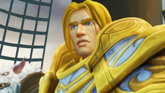 WoW dev leaves Blizzard after refusing to downgrade employee reviews. A warrior from MMORPG World of Warcraft wearing bright gold armour