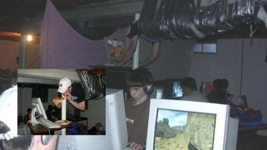 پرانے کمپیوٹرز پر کھیل رہے دو لڑکے چھت پر فروخت ہوئے