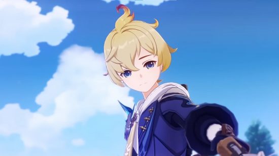 Genshin Impact version 3.5 pre-installation is available now: anime boy with blonde hair and blue jacket