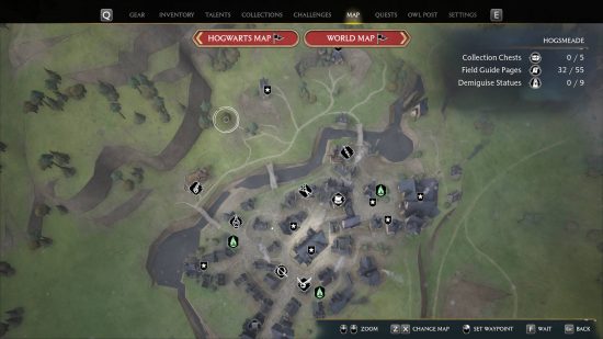 Hogwarts Legacy Floo Flame Fast Travel - Hogsmeade στον παγκόσμιο χάρτη