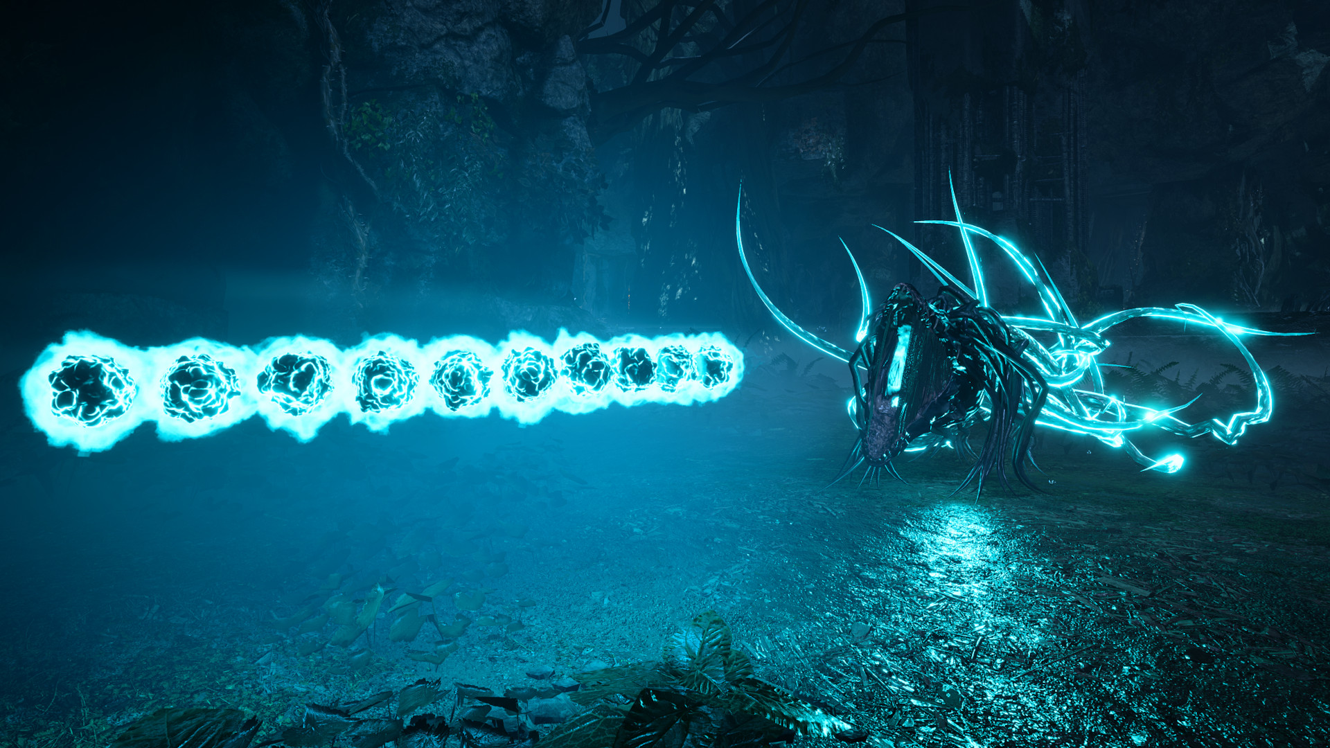 Optimal Returnal settings: Glowing blue enemies shooting blue orbs