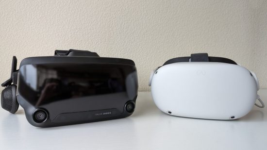 Best VR headset 2023: Valve Index next to Meta Quest 2