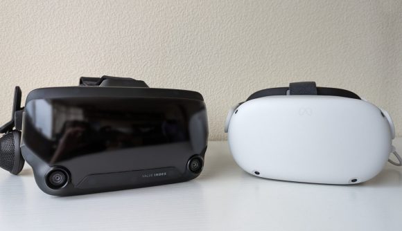 Best VR headset 2023: Valve Index next to Meta Quest 2