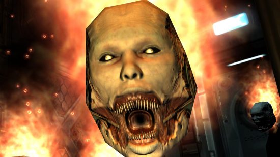 Bethesda sale slashes Skyrim and Fallout, and restores original Doom 3: A floating screaming head on fire from FPS game Doom 3