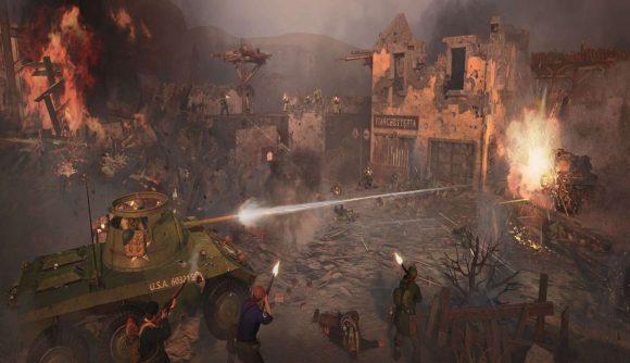 Destruction and tanks in Ortona in Company of Heroes 3