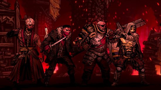 Darkest Dungeon 2 Steam release date: A party of four well-armed adventurers