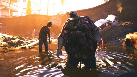 Dead Island 2 release date zombies: an image of a floater zombie and a walker