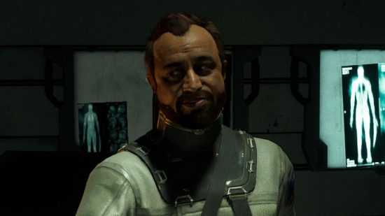 Dead Space report on the Bridge: Dr. Mercer, one of the antagonists that Isaac Clarke encounters on the Ishimura, responsible for the Hunter necromorph that provides the tissue sample in the Premeditated Malpractice side mission..