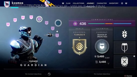Bảng xếp hạng Destiny 2 Guardian giải thích: Một màn hình cho thấy giao diện của cách cấp bậc Guardian sẽ hoạt động