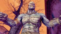 Fallout New Vegas Remastered has the blessing of Obsidian devs: A mutant with huge muscles and purple skin snarls in Obsidian and Bethesda RPG game Fallout New Vegas