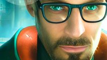 Half-Life has better writing than Half-Life 2: a scientist with glasses and a beard, Gordon Freeman from Valve FPS game Half-Life 2