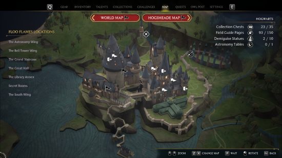 Hogwarts Legacy map: The map of Hogwarts