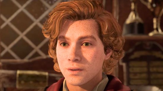 Hogwarts Legacy beats Cyberpunk 2077 to Twitch world record: A young wizarding student with red hair, Garreth Weasley from Harry Potter RPG game Hogwarts Legacy