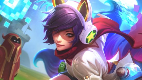 New LoL champions could come slower, as Riot alters MOBA update plans: A League of Legends champion with purple hair wearing cat-ear headphones