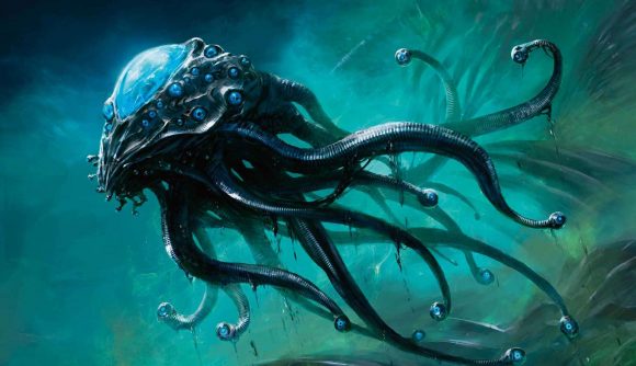 A freaky eyeball octopus monster from Magic the Gathering Phyrexia