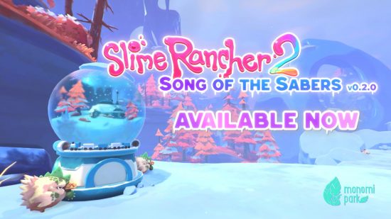 Slime Rancher 2 memperbarui Song of the Sabres: Ayam Thundercluck dan bola salju duduk di depan cakrawala bersalju
